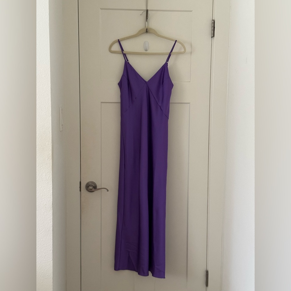 Target A New Day Purple Sateen Midi Dress - Picture 2 of 4